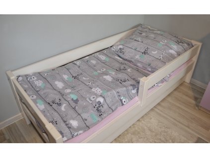 Bavlněné povlečení zvířátka 140x200cm / 70x80cm šedé